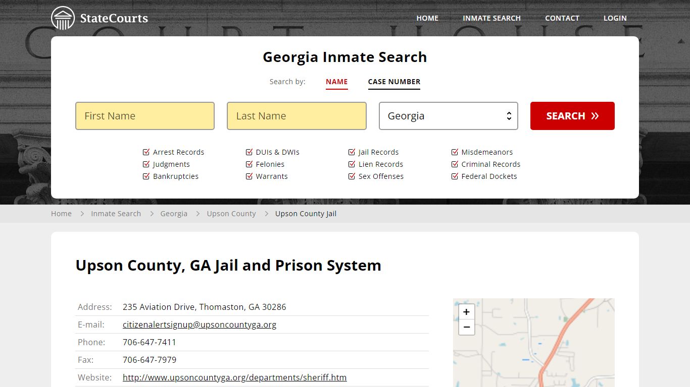 Upson County Jail Inmate Records Search, Georgia - StateCourts